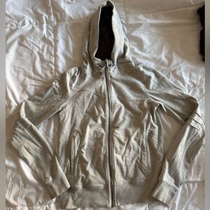lululemon athletica Light Gray Full-Zip Hooded Jacket